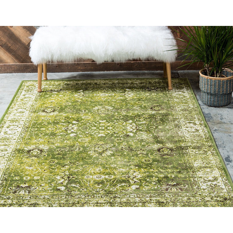 RugPal Majestice Oriental Light Green/Ivory Area Rug Wayfair
